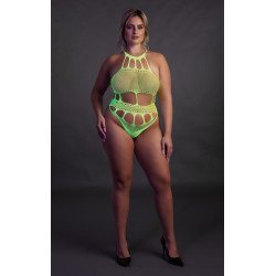 Ouch! Glow Body à encolure grecque Vert Fluo
